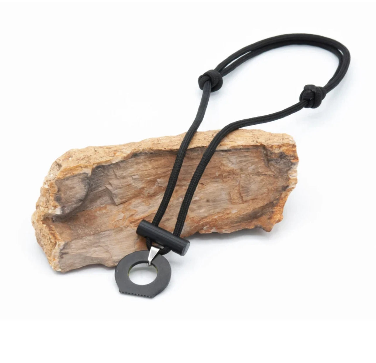 female bushcraft course - free fire striker necklace.
