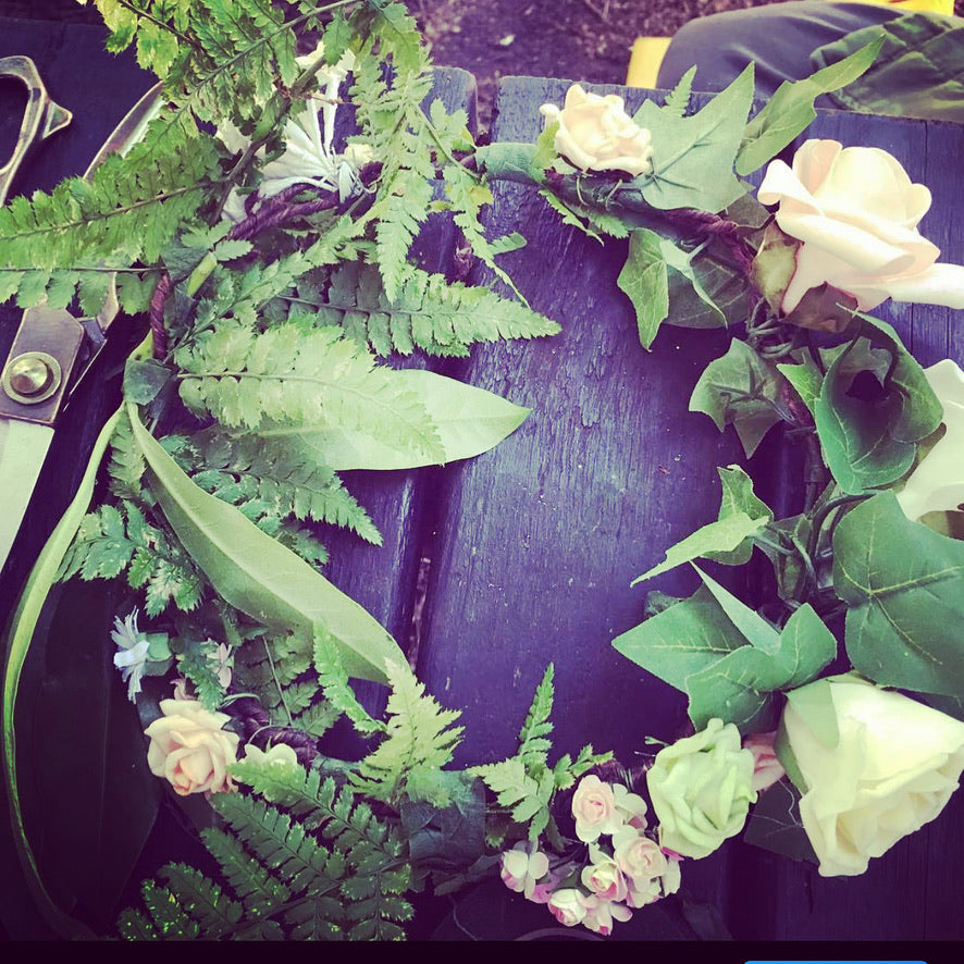 flower crown making
