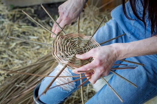 Making a willow basket