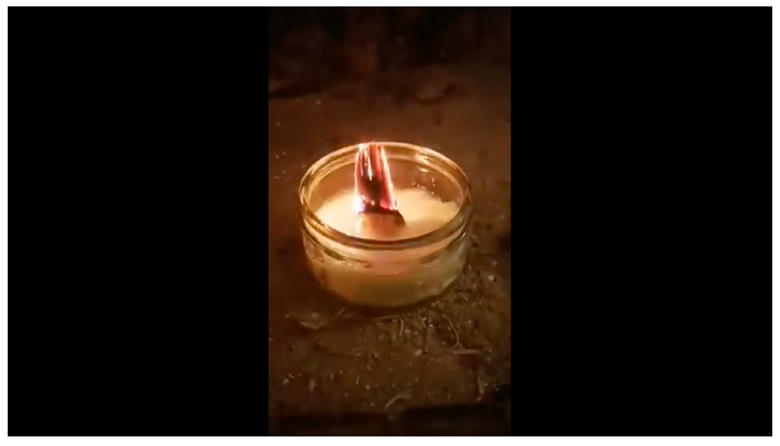 Emergency Candles - Birch Bark Wick and Fat Candle