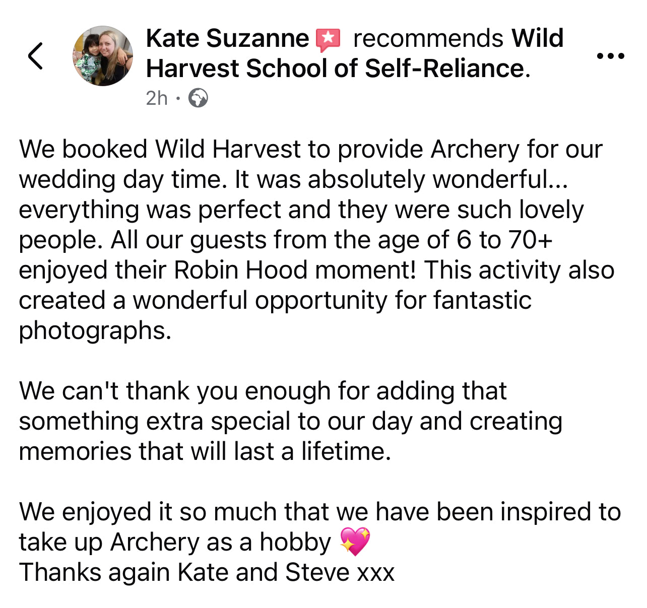 Reviews of wild harvest wedding archery