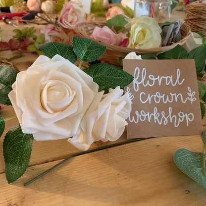 hen party flower crown workshop